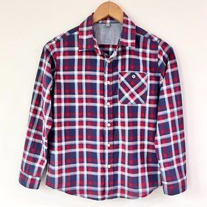 UNIQLO Boys Button Down Plaid Checkered Shirt Sz 11
